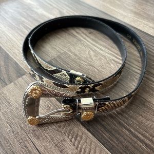 Snake belt genuine python leather women's belt size M/L